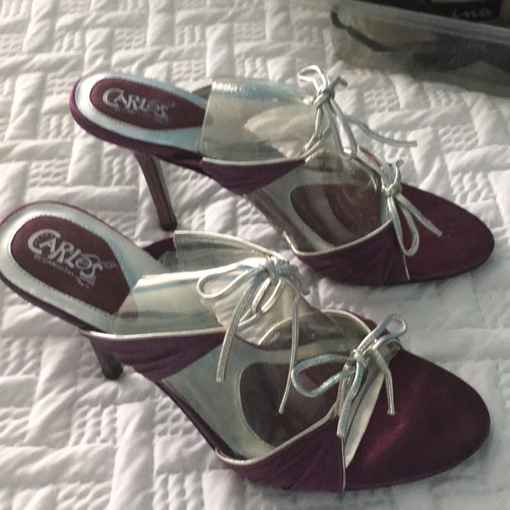 Purple Satin Heels